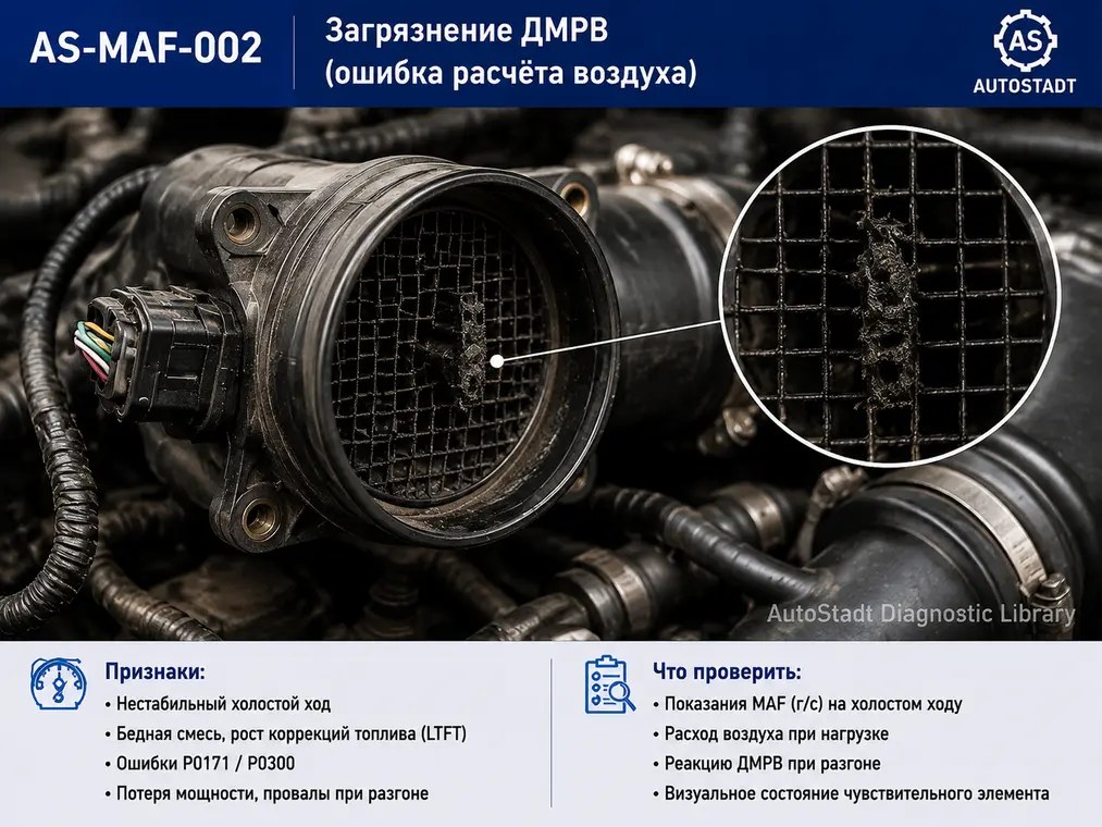 Ошибка MAF: CHECK и плавающие обороты