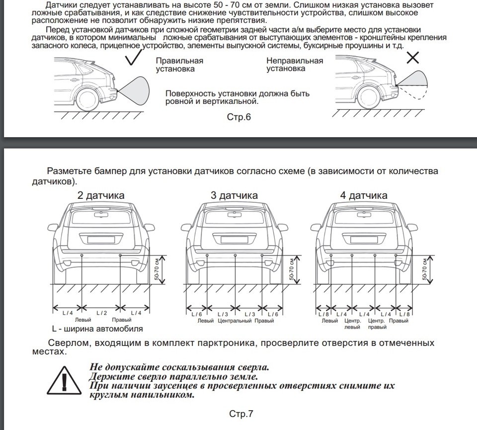 Поверхность и установка датчиков